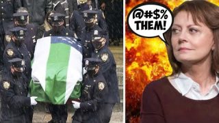 INSTANT BACKLASH! Hollywood trash bag Susan Sarandon WRECKED for mocking dead cops funeral!