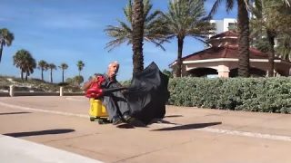 Janitor Turns Heads in Florida With 'Leaf Blower-Powered' Vehicle